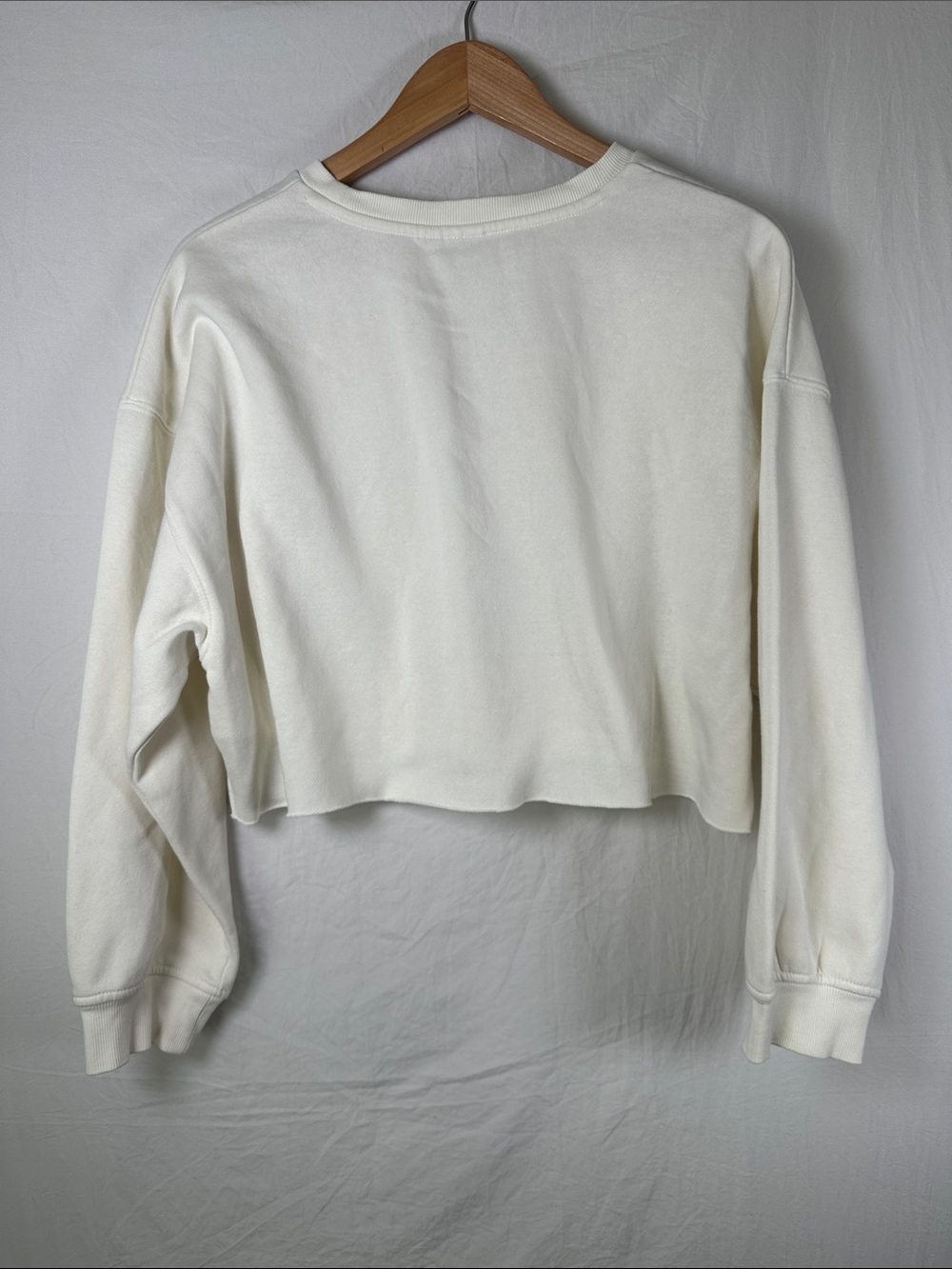 Roxy Cream Cropped Maui Graphic Sweatshirt with Teal Wave - Picture 4 of 4
